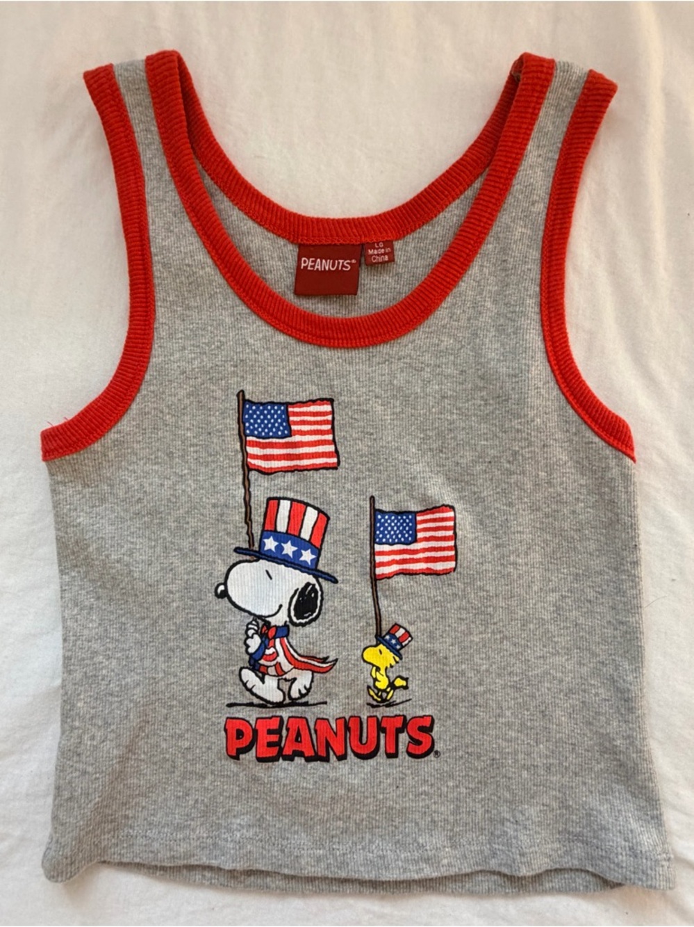 Peanuts 4th of July Cropped Tank (Large) - Picture 4 of 6